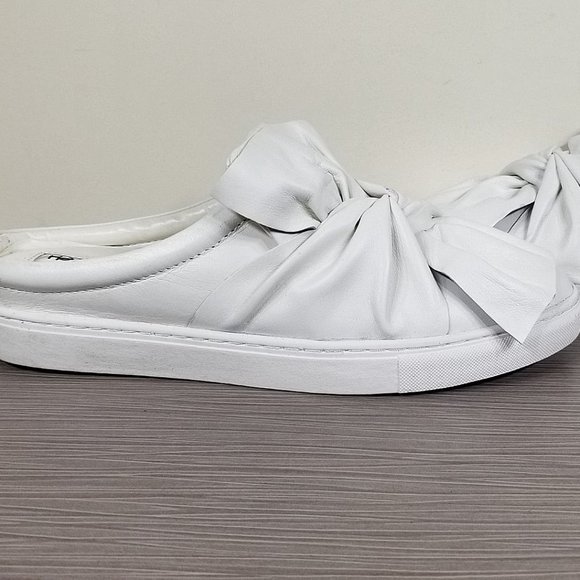 Halogen Manny Knotted Slip-On Sneaker, White Leather, Womens Size 9.5 - Picture 7 of 11